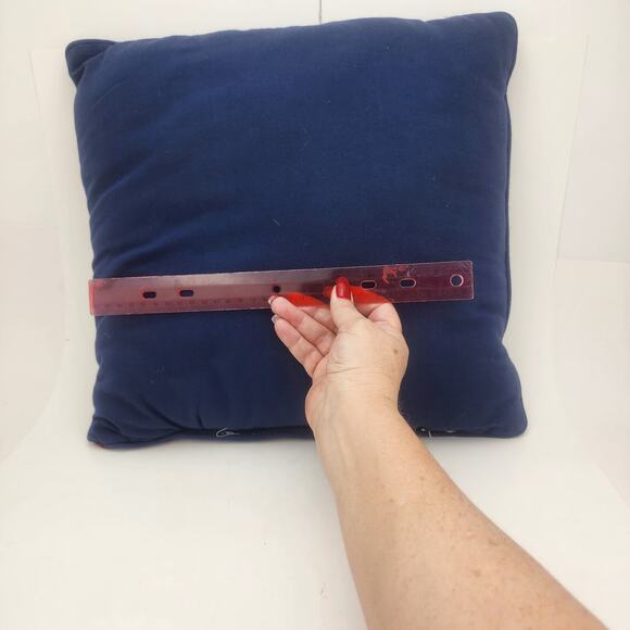 Christmas Tapestry Throw pillow 14" sleigh boy dog bridge - Picture 4 of 4